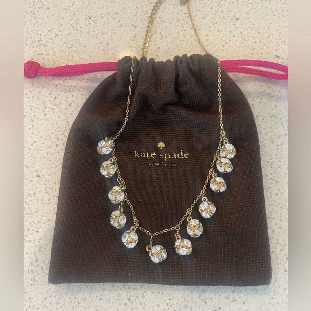 Kate Spade sparkly gold and crystal necklace
